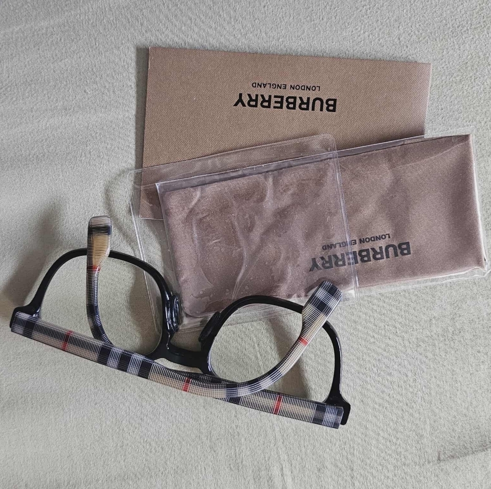 Burberry Black and Beige Plaid Glasses